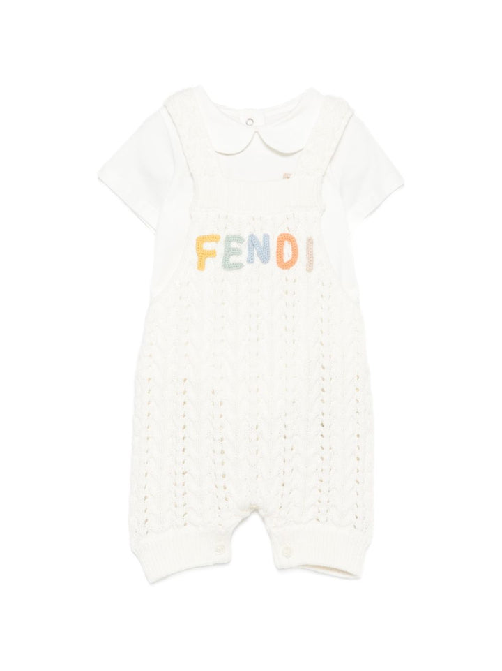 Tutina bianca per neonato BUG220AVWW F0TU9 Fendi Kids 