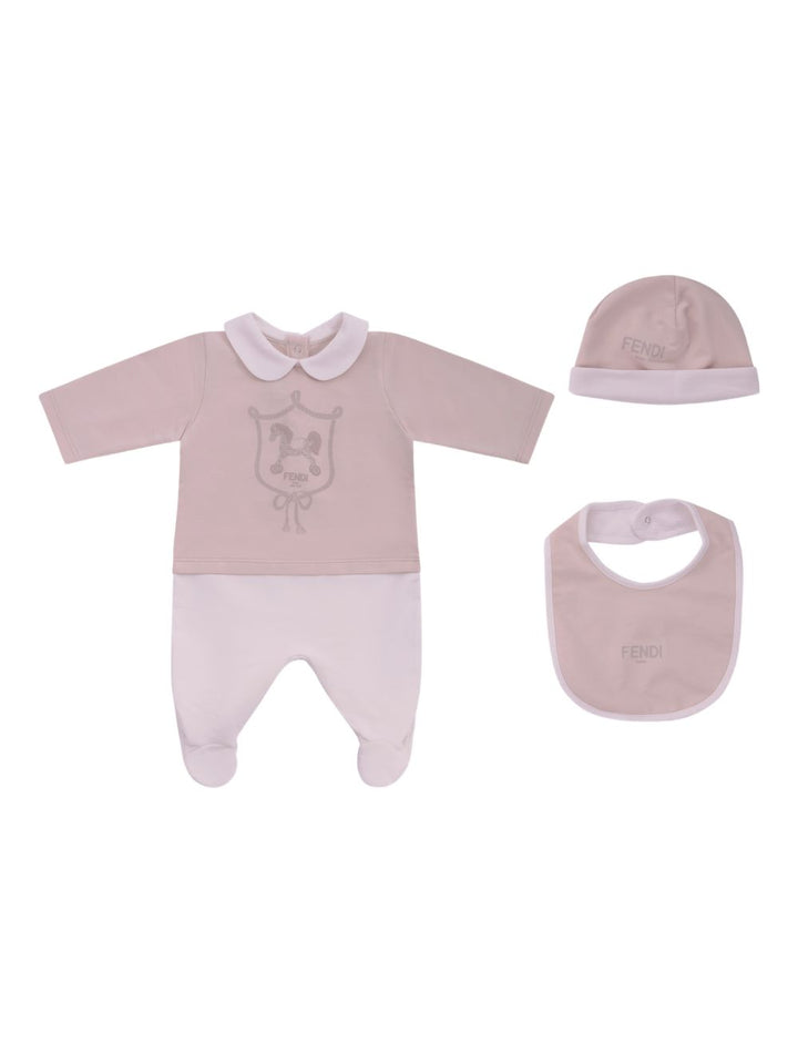 Tutina rosa cipria per neonata BUK1608RA F19J5 Fendi Kids 