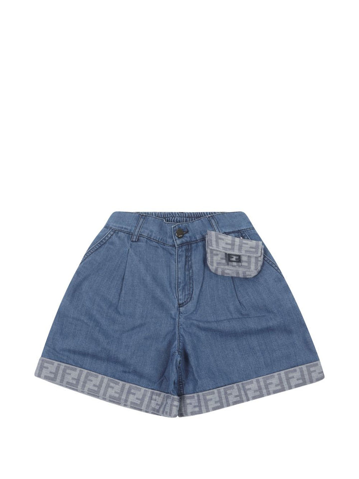 Bermuda blu per bambina JFF400AVWI F0QG0 Fendi Kids 