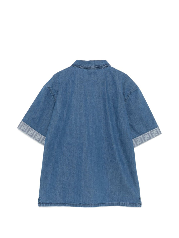 Camicia di jeans blu per bambino JMC212AVWI F0QG0 Fendi Kids 