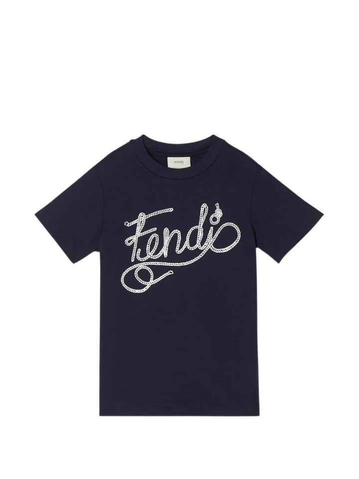 T-shirt blu per bambino JMI5197AJ F1I11 Fendi Kids 
