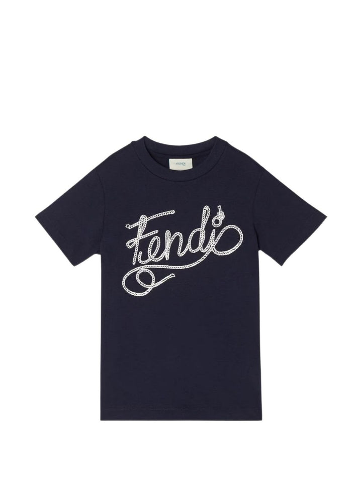 T-shirt blu per bambino JMI5197AJ F1I11 Fendi Kids 