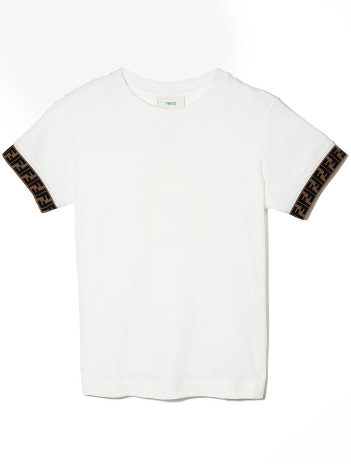 T-shirt bianco per bambino JUI0187AJ F0TU9 Fendi Kids 