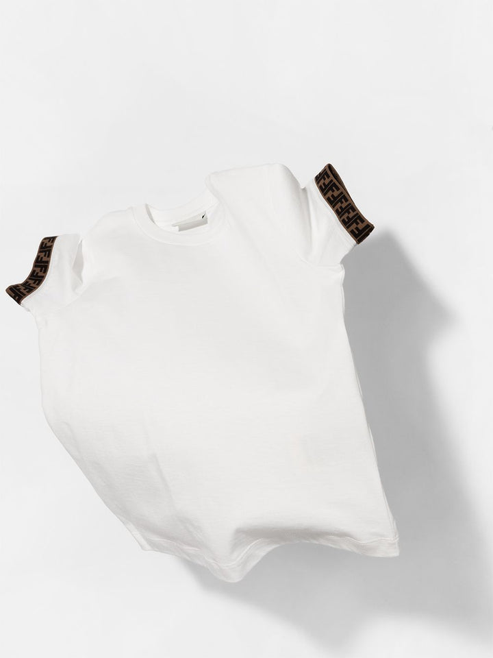 T-shirt bianco per bambino JUI0187AJ F0TU9 Fendi Kids 