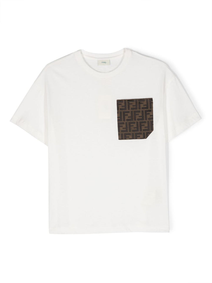 T-shirt bianco per bambino JUI1507AJ F0TU9 Fendi Kids 