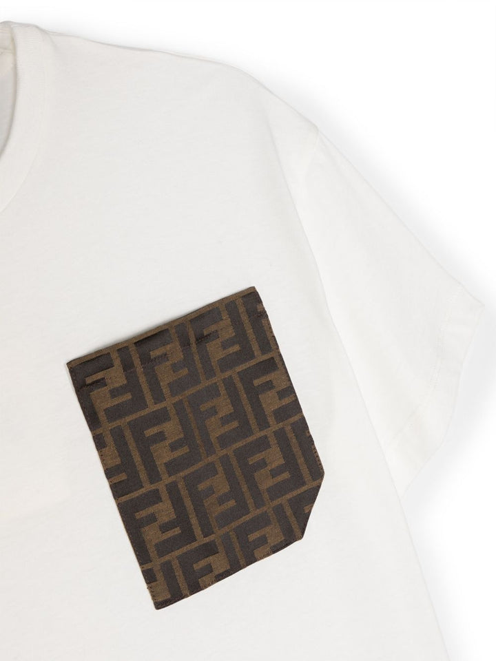 T-shirt bianco per bambino JUI1507AJ F0TU9 Fendi Kids 