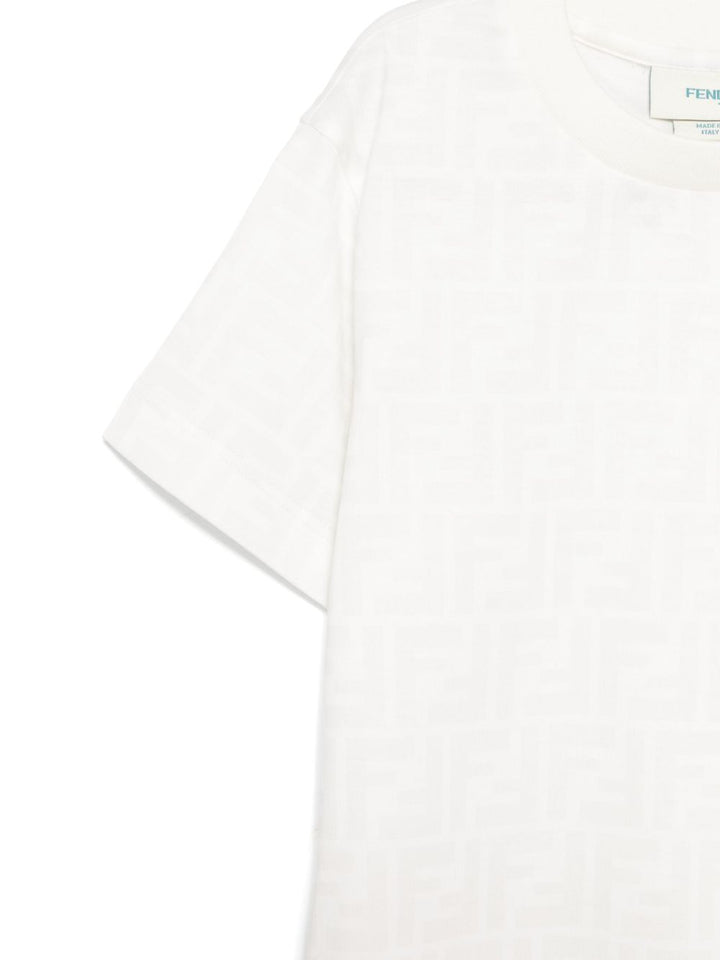 T-shirt bianco per bambino JUI181ATRV F0TU9 Fendi Kids 
