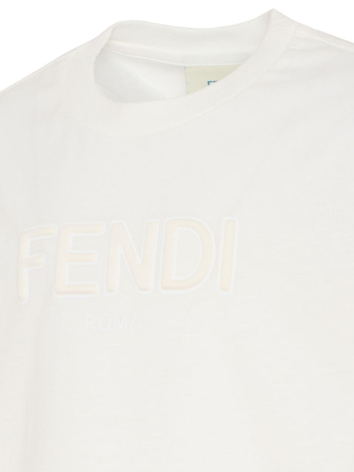 T-shirt bianca per bambino JUI2027AJ F0TU9 Fendi Kids 