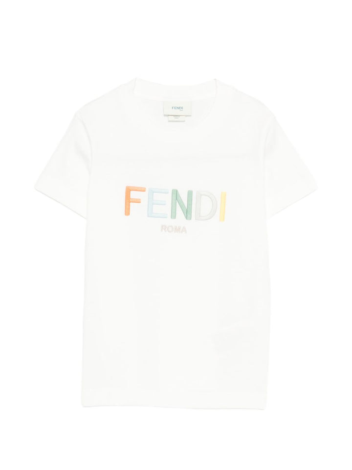 T-shirt bianco per bambino JUI2067AJ F0TU9 Fendi Kids 