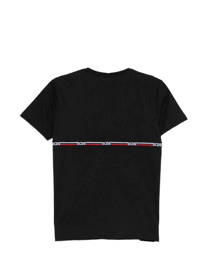T-shirt nera per bambino C1BJQC553J105 999B Gcds Kids 