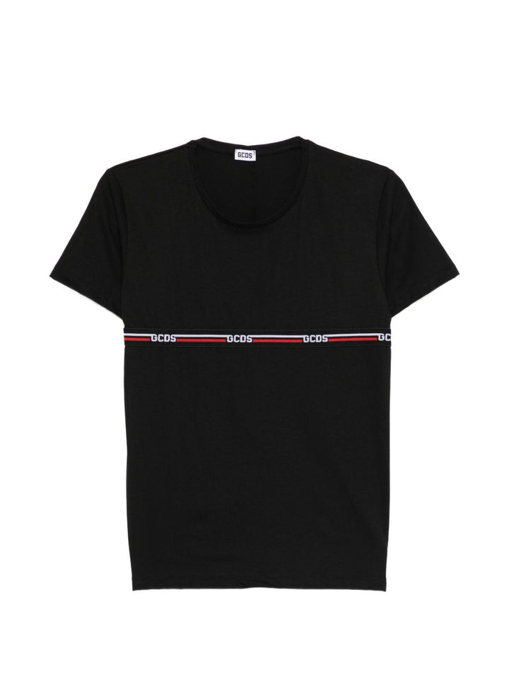 T-shirt nera per bambino C1BJQC553J105 999B Gcds Kids 
