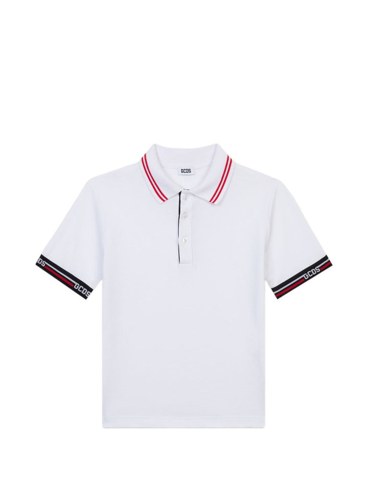 Polo bianca per bambino C1BJQD527T007 100B Gcds Kids 
