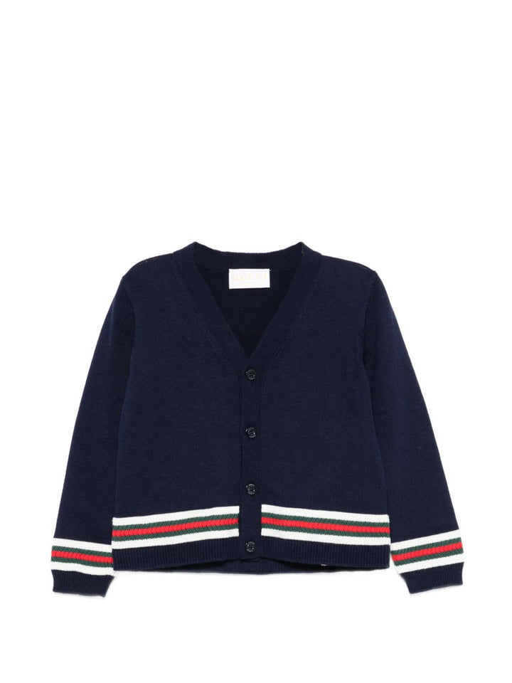 Cardigan blu per neonato 852858XKFDC 4044 Gucci Kids 