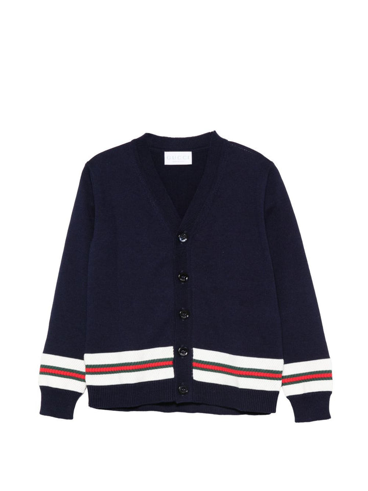 Cardigan blu per bambino 856443XKFDC 4044 Gucci Kids 
