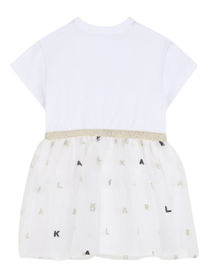 Abito bianco/nero/oro per neonata Z31043 N01 Karl Lagerfeld Kids 