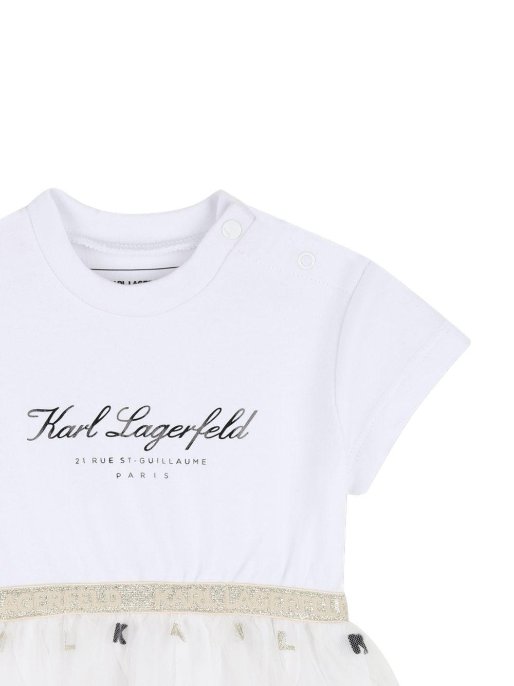 Abito bianco/nero/oro per neonata Z31043 N01 Karl Lagerfeld Kids 