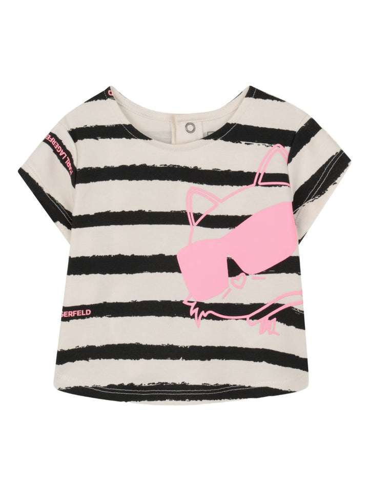 Completo rosa/bianco/nero per neonata Z31065 462 Karl Lagerfeld Kids 