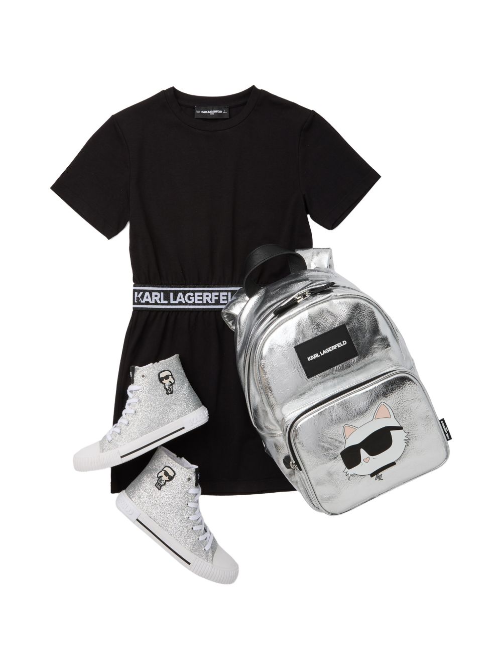 Abito nero per bambina Z31152 09B Karl Lagerfeld Kids 