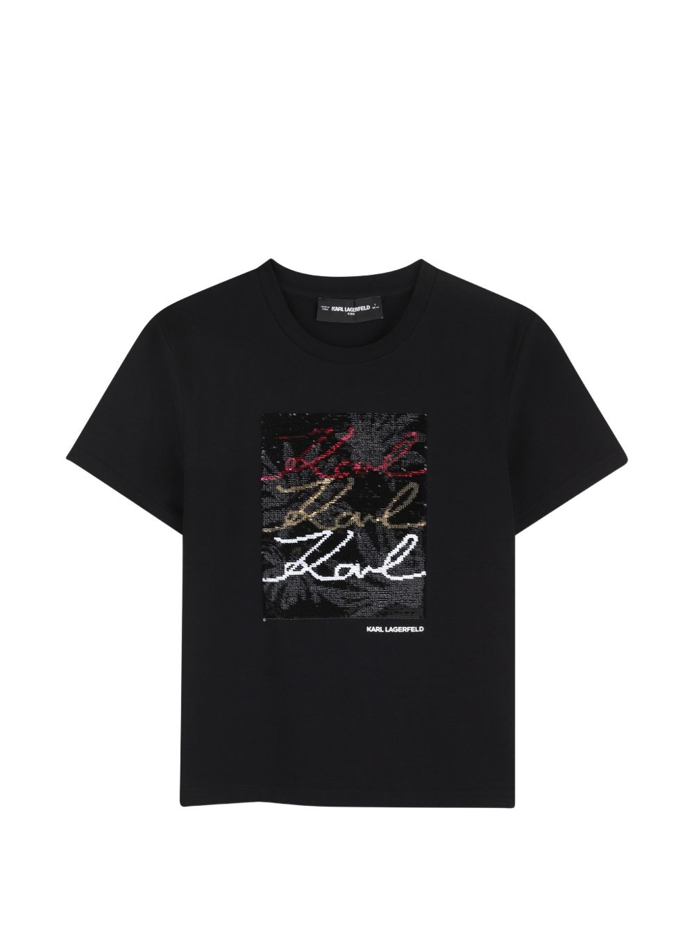T-shirt nera per bambina Z31153 09B Karl Lagerfeld Kids 