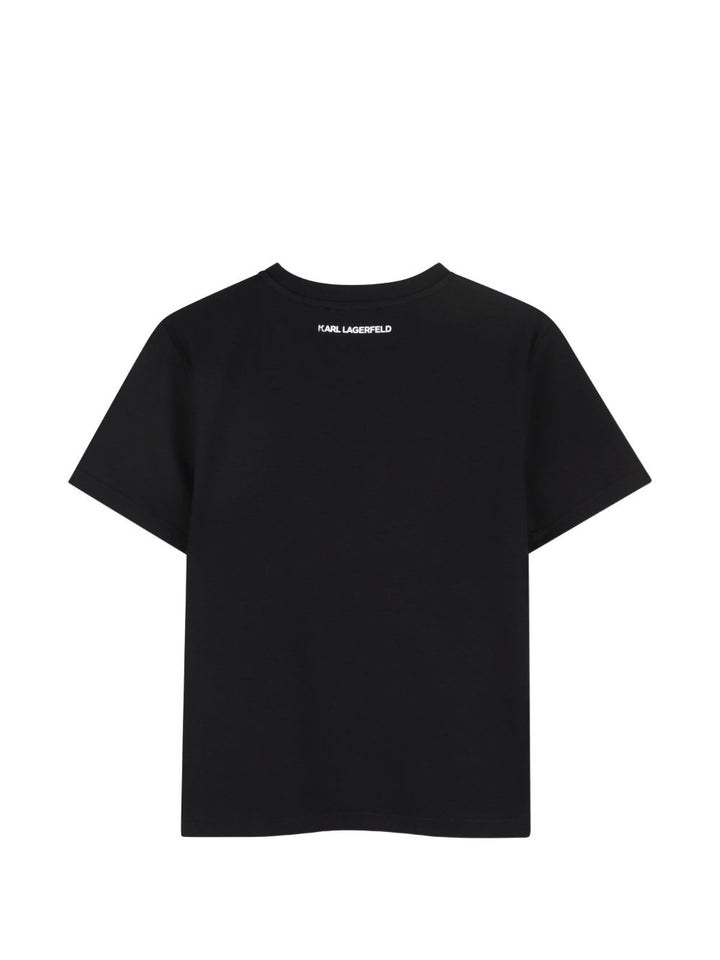 T-shirt nera per bambina Z31153 09B Karl Lagerfeld Kids 
