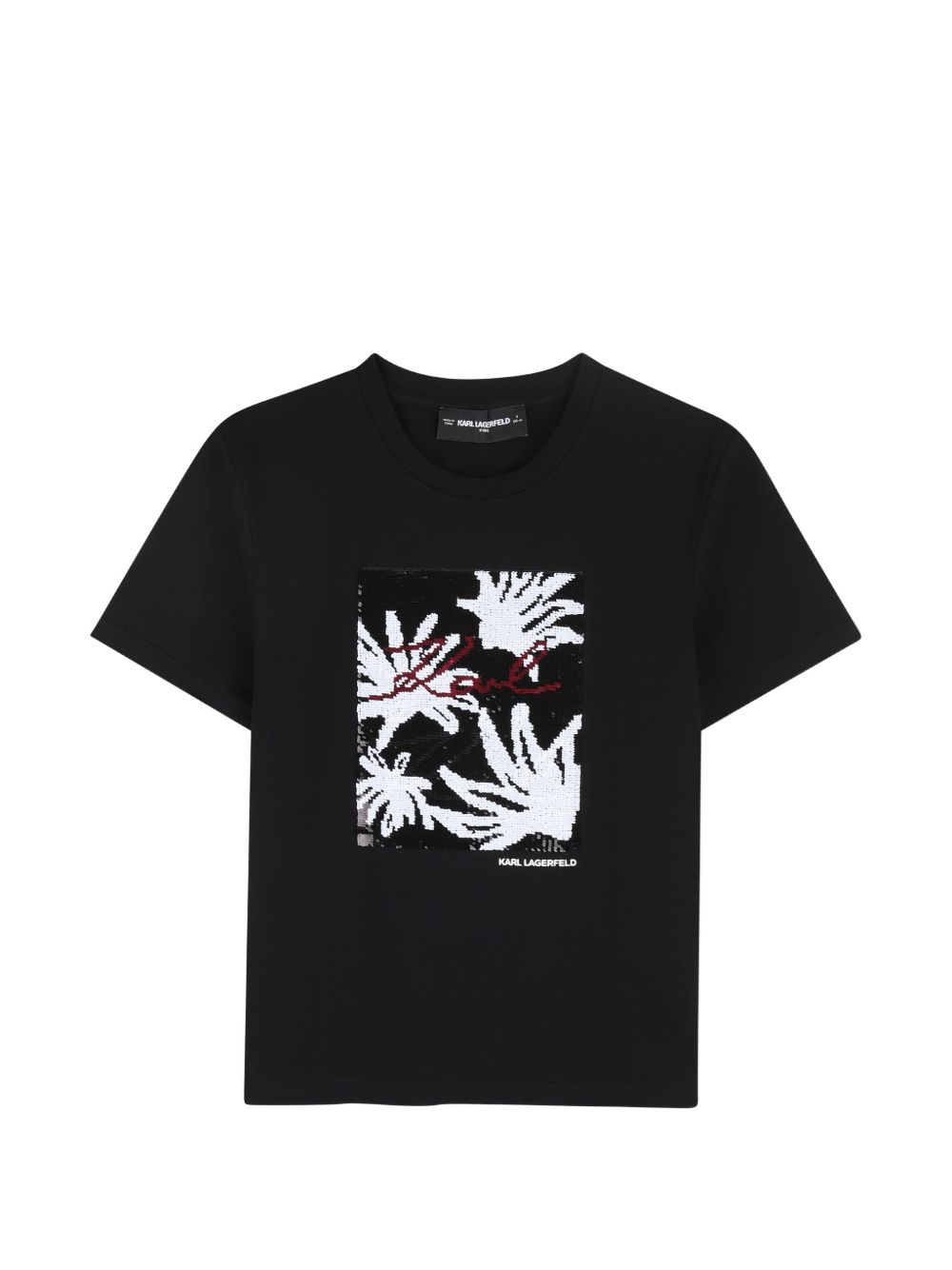 T-shirt nera per bambina Z31153 09B Karl Lagerfeld Kids 
