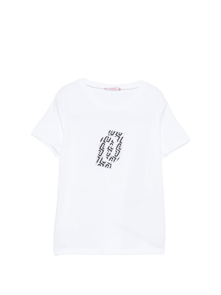 T-shirt bianco per bambina GA6097JS003 P9308 Liu Jo 