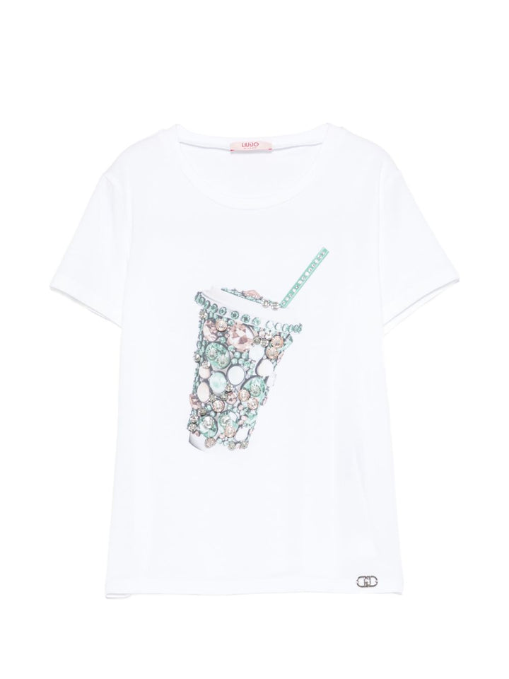 T-shirt bianco per bambina GA6112JS003 L9042 Liu Jo 