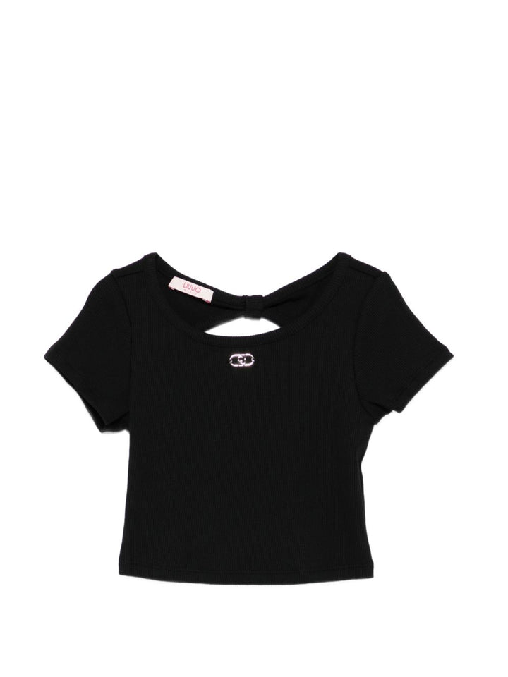 T-shirt nero per bambina GA6152J4822 22222 Liu Jo 