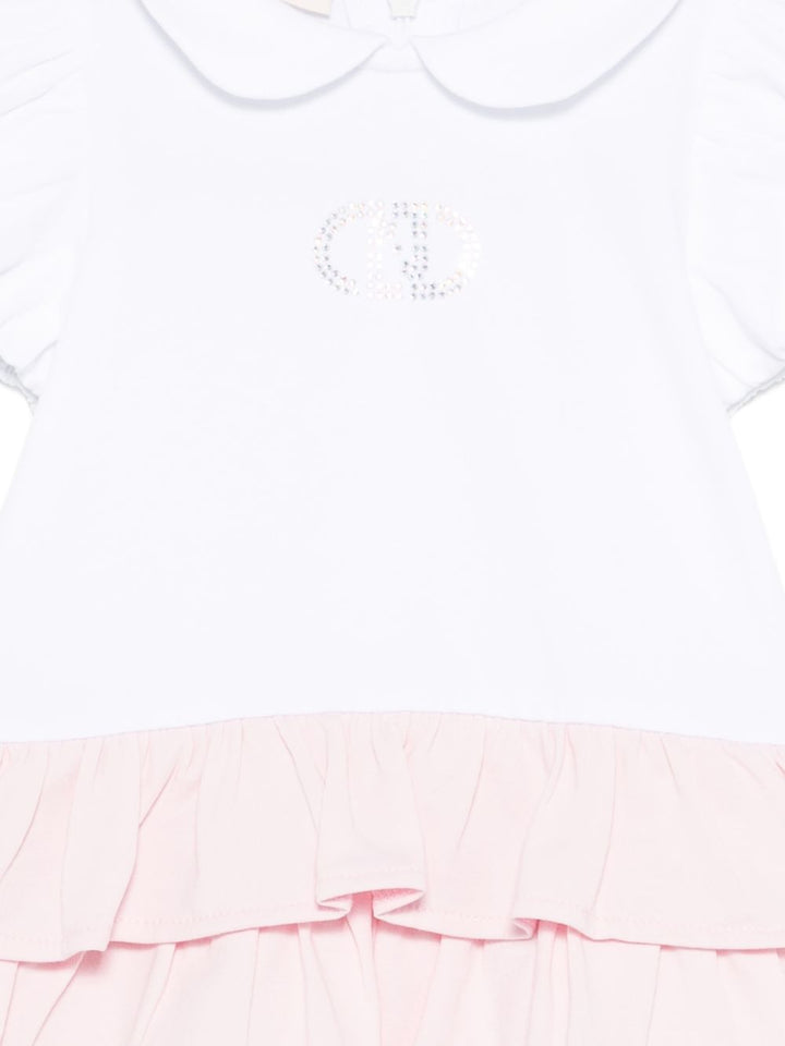 Abito bianco/rosa per neonata HA6067JS003 C3863 Liu Jo 
