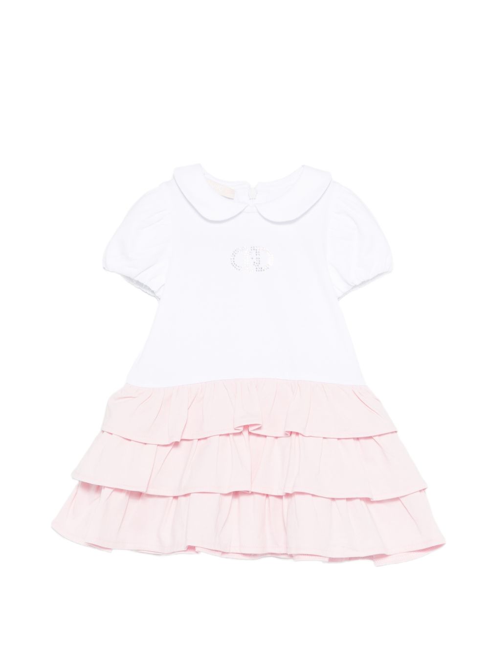 Abito bianco/rosa per neonata HA6067JS003 C3863 Liu Jo 