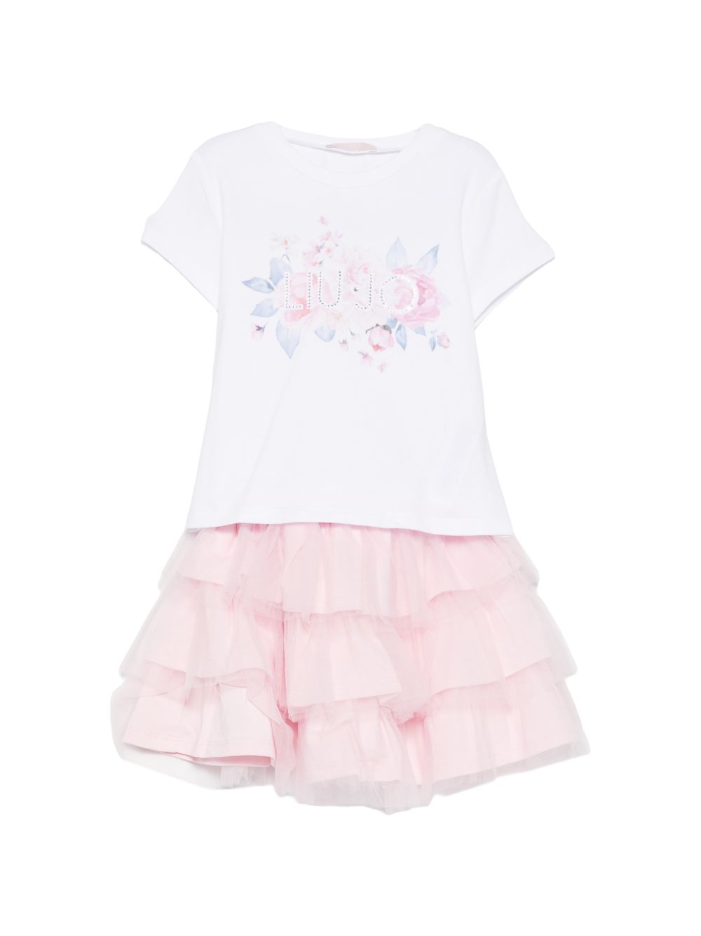 Completo bianco/rosa per bambina KA6020JS003 C3863 Liu Jo 