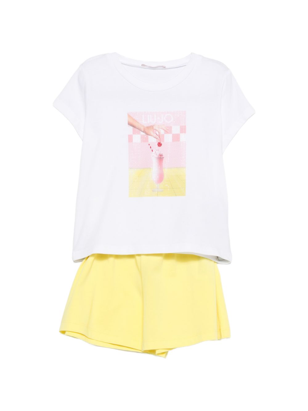 Completo bianco/giallo per bambina KA6023JS003 C3869 Liu Jo 