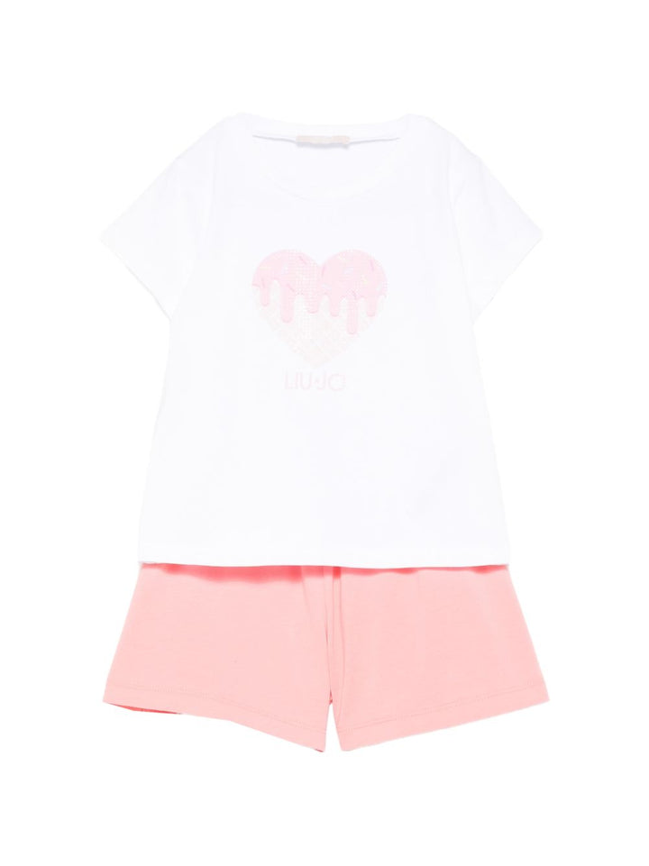 Completo rosa/bianco per bambina KA6023JS003 C3874 Liu Jo 