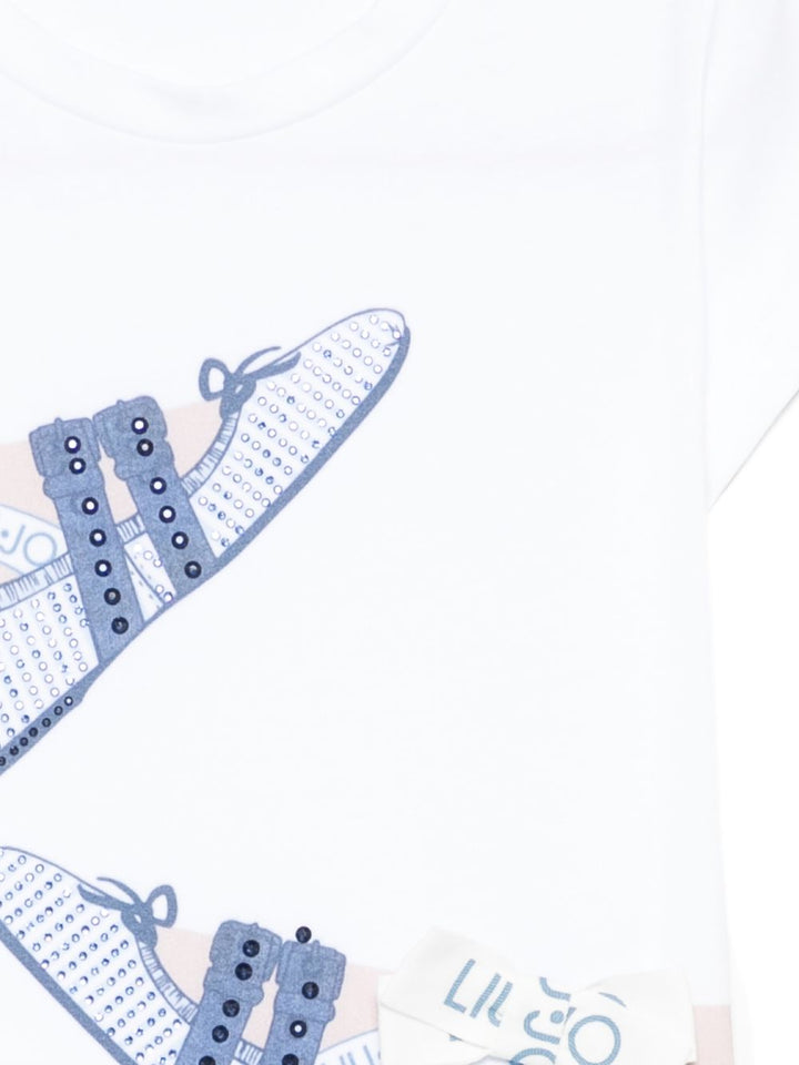 T-shirt bianca per bambina KA6027JS003 V9927 Liu Jo 