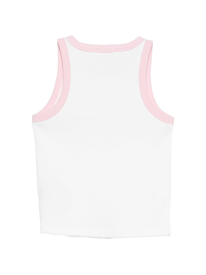 T-shirt bianca/rosa/verde per bambina BLUE002 03364L MC2 Saint Barth Kids 