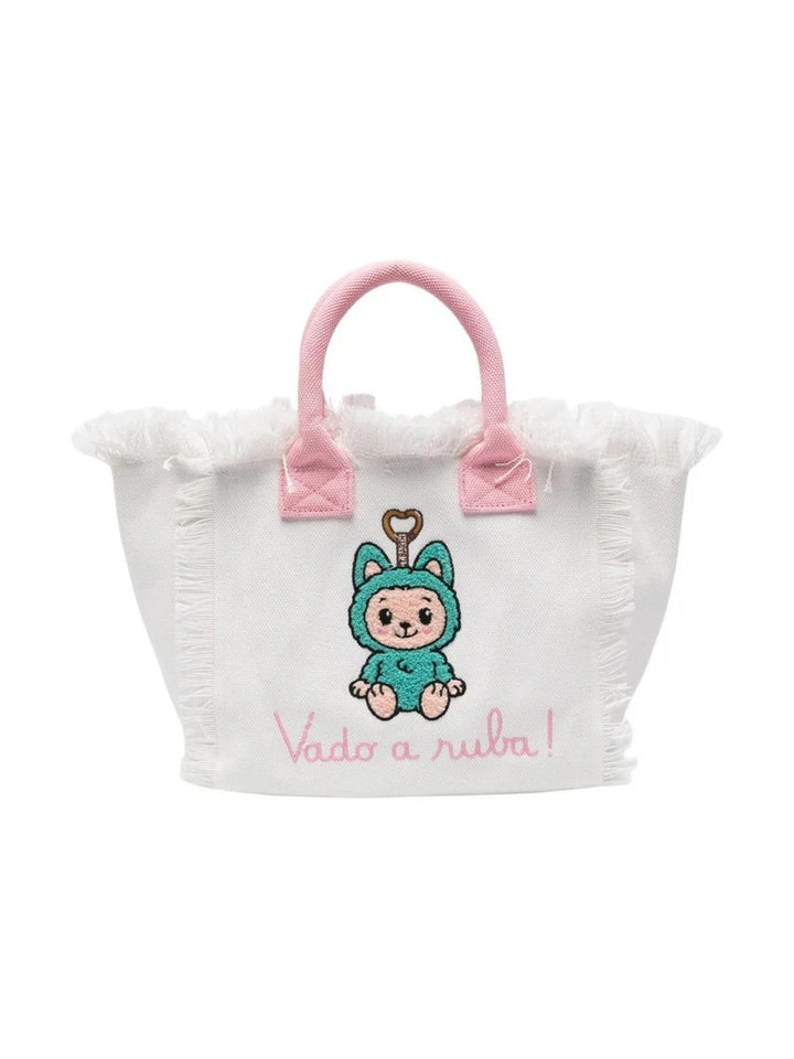 Borsa bianca/rosa per bambina COL0001 02634L MC2 Saint Barth Kids 