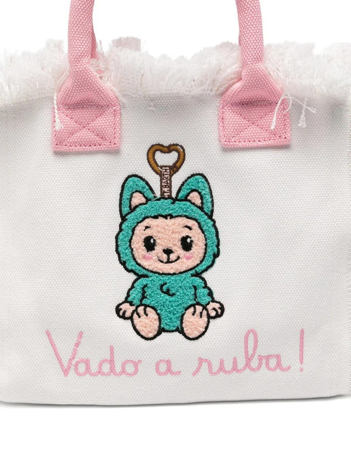 Borsa bianca/rosa per bambina COL0001 02634L MC2 Saint Barth Kids 