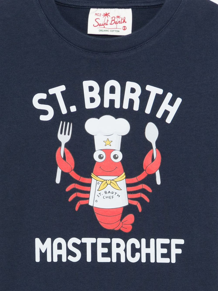 T-shirt blu navy per bambino DNV0001 00291L MC2 Saint Barth Kids 