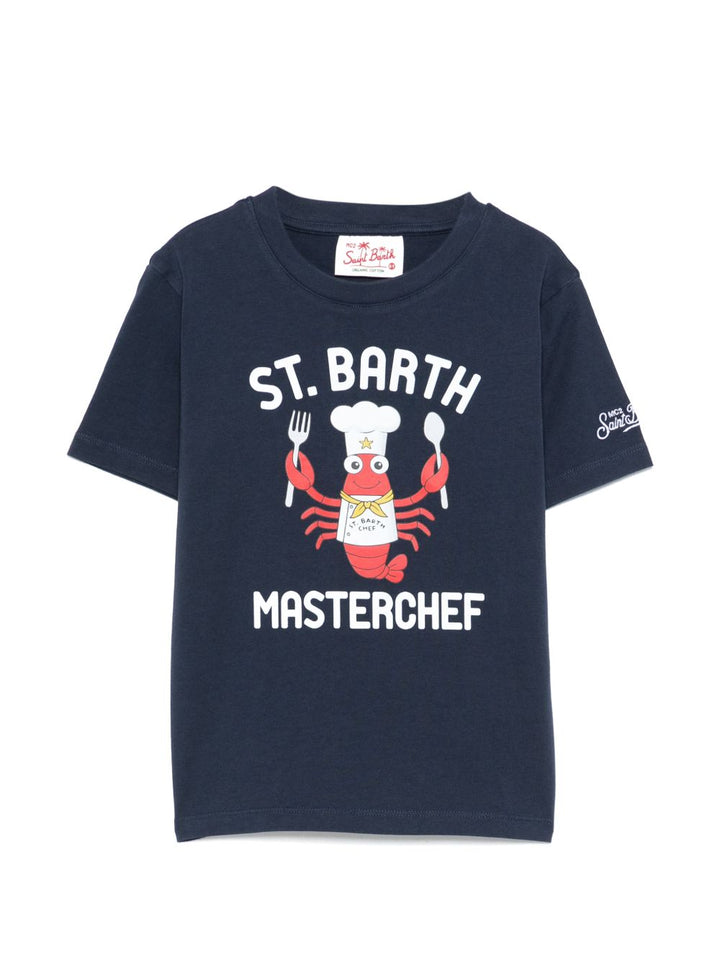 T-shirt blu navy per bambino DNV0001 00291L MC2 Saint Barth Kids 