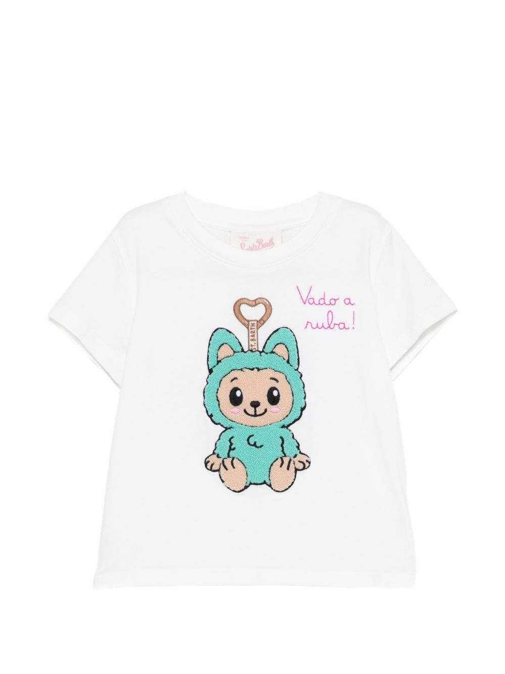 T-shirt bianca per bambina ELLY001 02132L MC2 Saint Barth Kids 