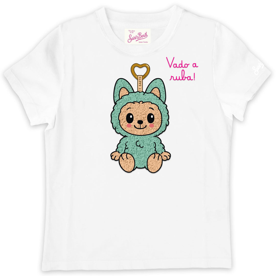 T-shirt bianca per bambina ELLY001 02132L MC2 Saint Barth Kids 