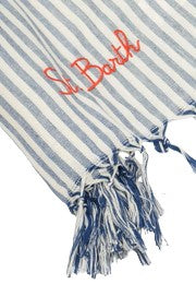 Telo mare bianco/blu navy per bambina FOUL002 02766L MC2 Saint Barth Kids 