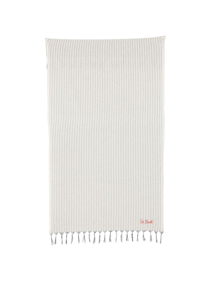 Telo mare bianco/blu navy per bambina FOUL002 02766L MC2 Saint Barth Kids 