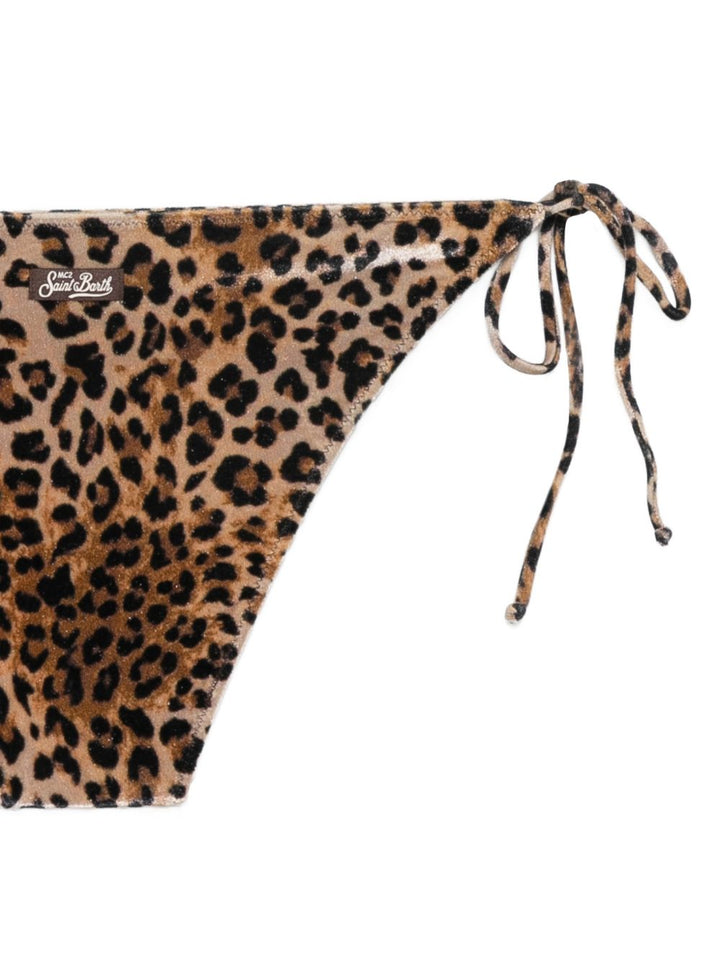 Costume animal print marrone per bambina LEH00011 00651L MC2 Saint Barth Kids 
