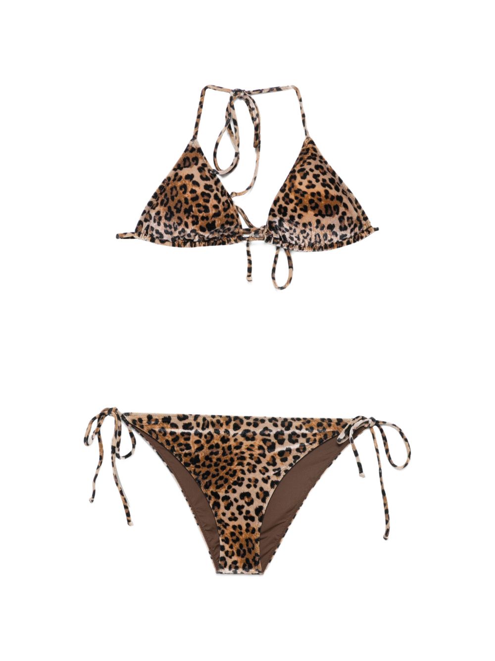 Costume animal print marrone per bambina LEH00011 00651L MC2 Saint Barth Kids 