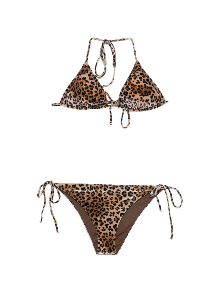 Costume animal print marrone per bambina LEH00011 00651L MC2 Saint Barth Kids 
