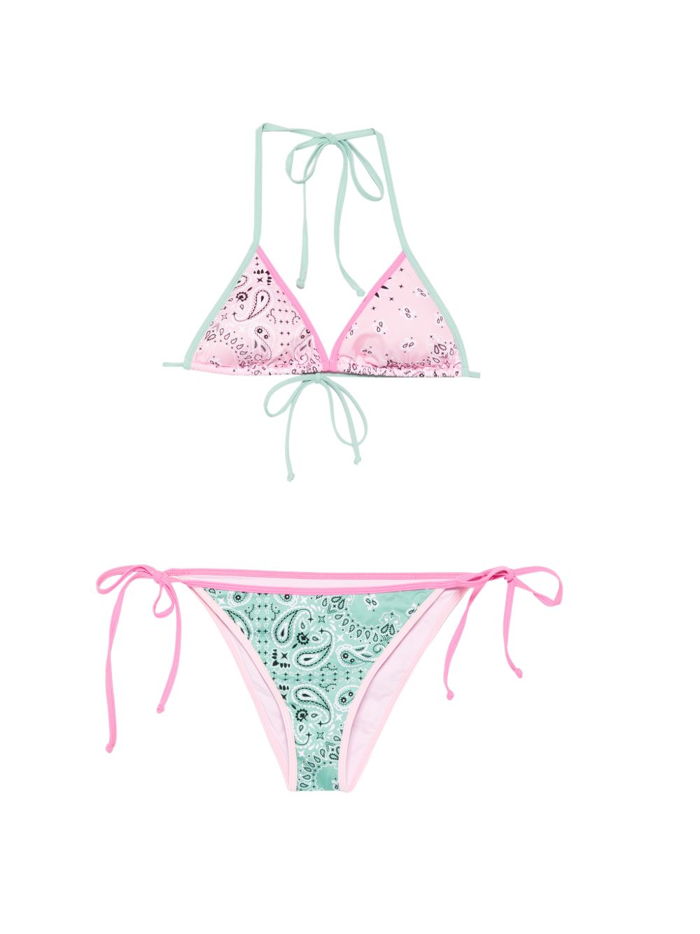 Costume due pezzi rosa/verde per bambina LEH00012 07490L MC2 Saint Barth Kids 