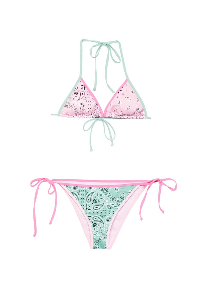 Costume due pezzi rosa/verde per bambina LEH00012 07490L MC2 Saint Barth Kids 
