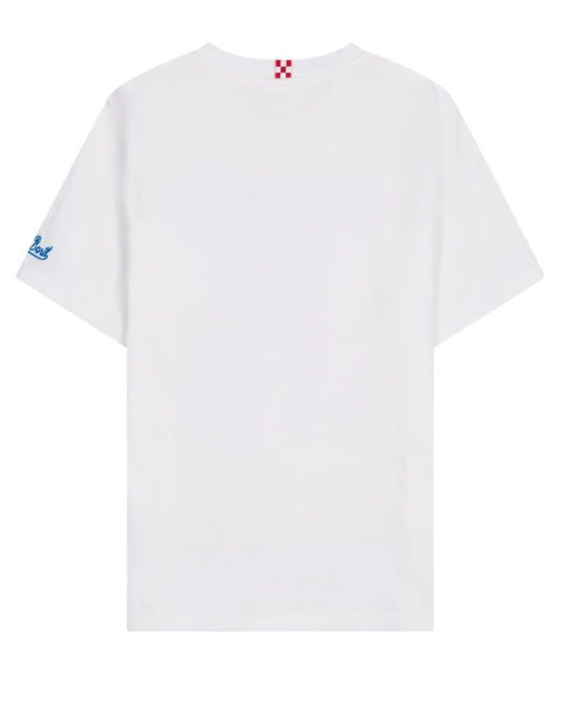 T-shirt bianca/blu per bambino TSH0001 03029H MC2 Saint Barth Kids 