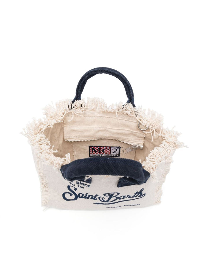 Borsa bianca/blu scuro per bambina VAMI001 02564L MC2 Saint Barth Kids 